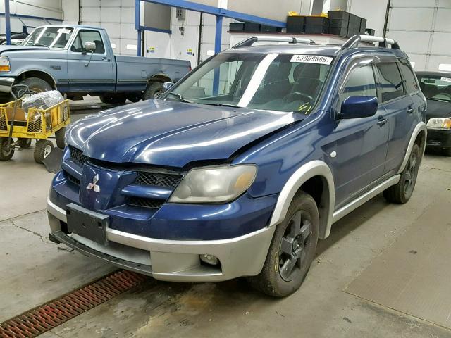 JA4LZ41G83U060105 - 2003 MITSUBISHI OUTLANDER BLUE photo 2