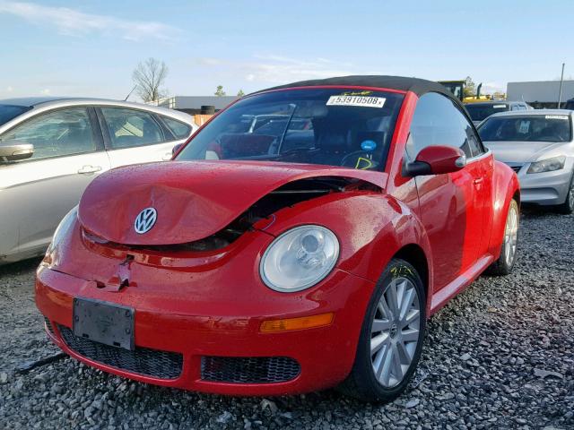 3VWRF31Y48M409961 - 2008 VOLKSWAGEN NEW BEETLE RED photo 2