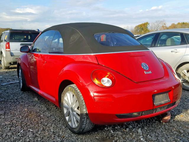 3VWRF31Y48M409961 - 2008 VOLKSWAGEN NEW BEETLE RED photo 3