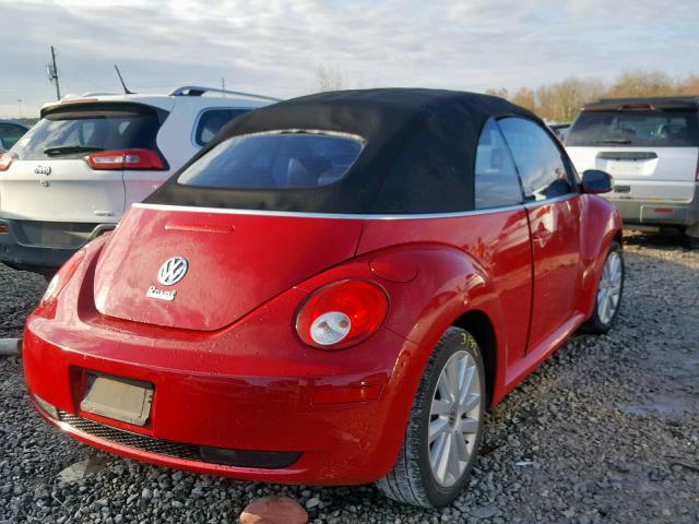 3VWRF31Y48M409961 - 2008 VOLKSWAGEN NEW BEETLE RED photo 4