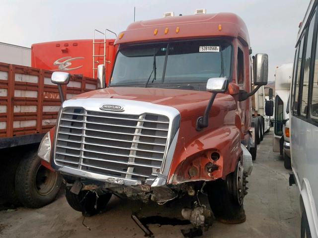 1FUJGLDR0CLBK2608 - 2012 FREIGHTLINER CASCADIA 1 MAROON photo 2