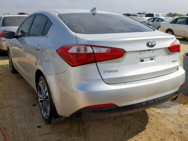 KNAFX4A89E5219953 - 2014 KIA FORTE EX SILVER photo 3