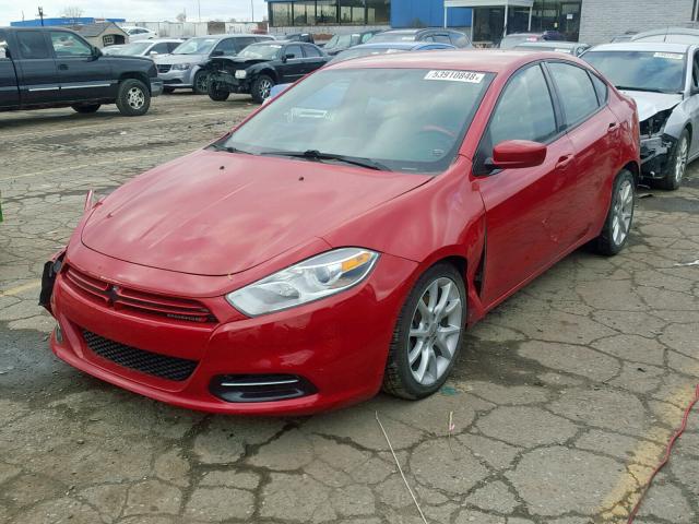 1C3CDFBA0DD139669 - 2013 DODGE DART SXT RED photo 2