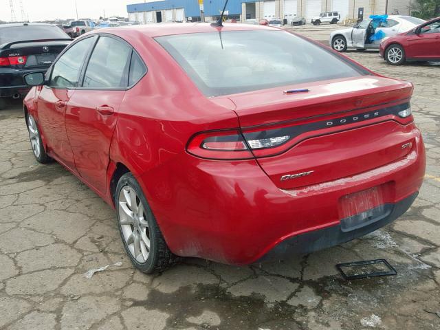 1C3CDFBA0DD139669 - 2013 DODGE DART SXT RED photo 3