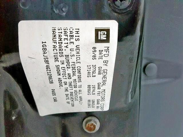 1G8AJ58F46Z129638 - 2006 SATURN ION LEVEL BLACK photo 10