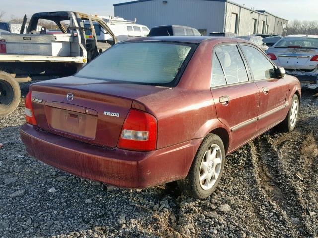 JM1BJ225121604874 - 2002 MAZDA PROTEGE DX MAROON photo 4