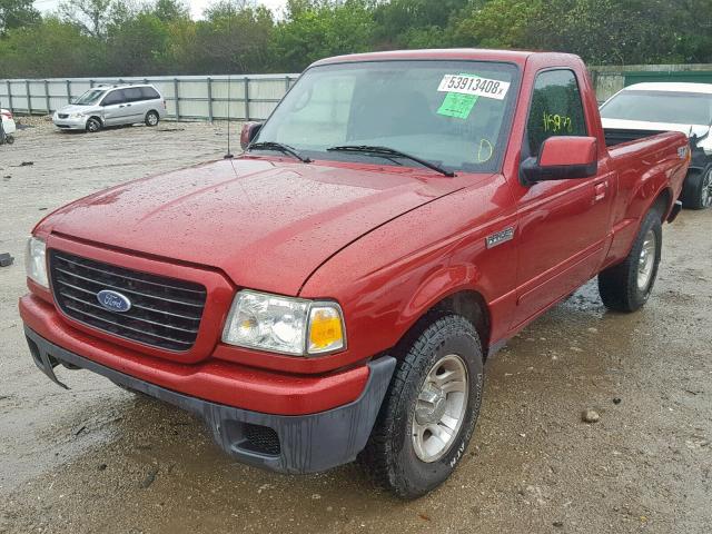 1FTYR10D47PA30914 - 2007 FORD RANGER RED photo 2