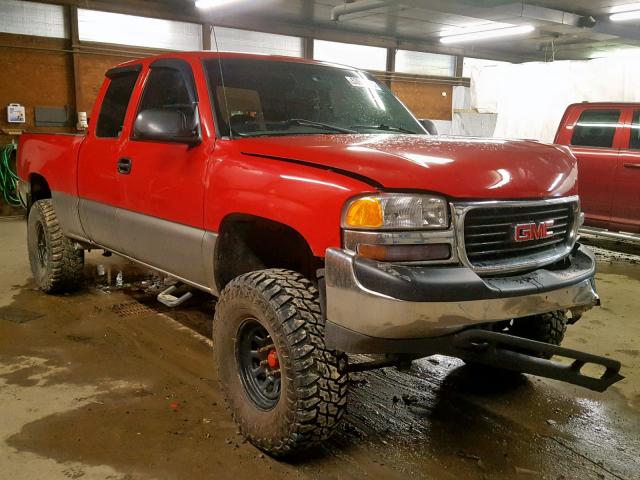 1GTEK19T2YZ158947 - 2000 GMC NEW SIERRA RED photo 1