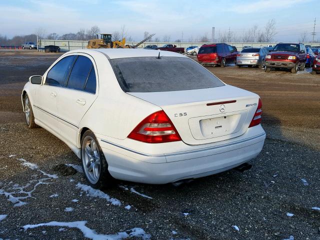 WDBRF76J15F629638 - 2005 MERCEDES-BENZ C 55 AMG WHITE photo 3