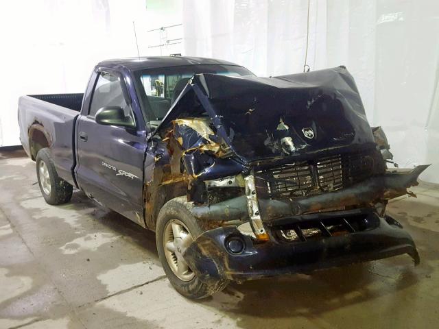 1B7FL26X8XS217196 - 1999 DODGE DAKOTA BLUE photo 1