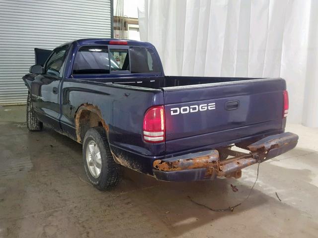 1B7FL26X8XS217196 - 1999 DODGE DAKOTA BLUE photo 3