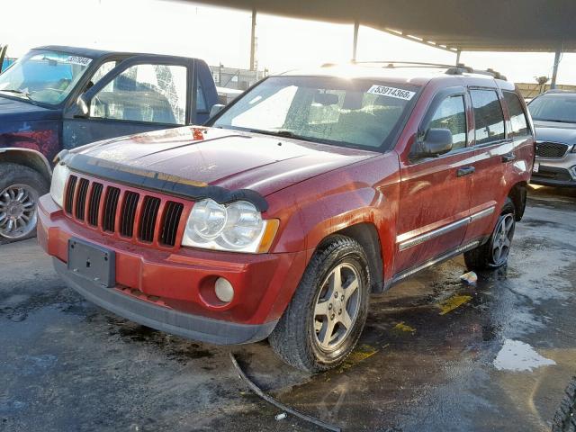 1J4HS48NX5C648336 - 2005 JEEP GRAND CHER RED photo 2