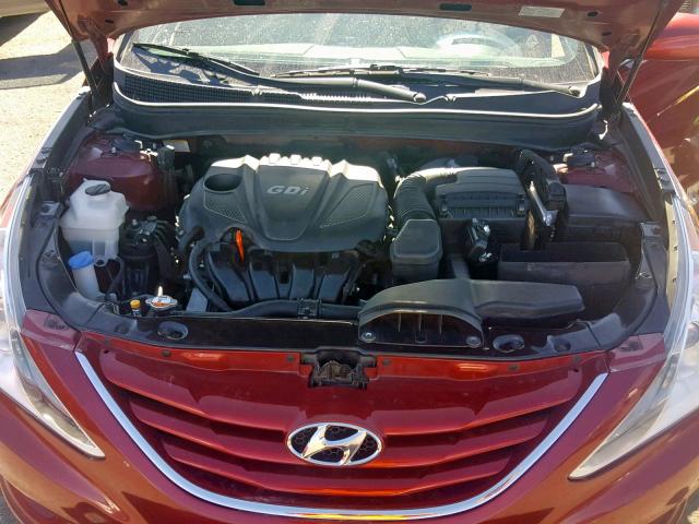 5NPEB4AC0DH682466 - 2013 HYUNDAI SONATA GLS RED photo 7