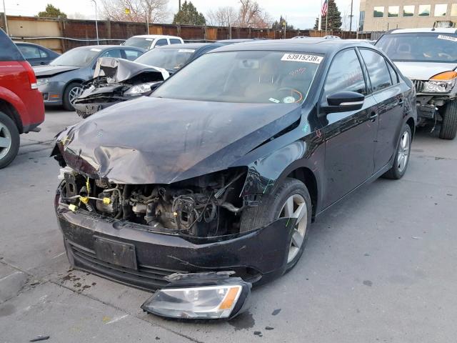 3VWLL7AJ6CM338442 - 2012 VOLKSWAGEN JETTA TDI BLACK photo 2