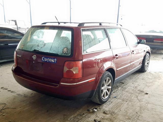 WVWVD63B34E010136 - 2004 VOLKSWAGEN PASSAT GLS RED photo 4