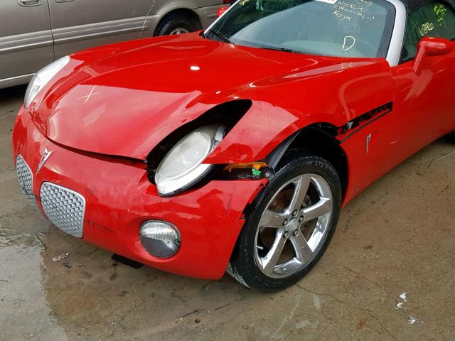 1G2MB35B07Y106911 - 2007 PONTIAC SOLSTICE RED photo 9