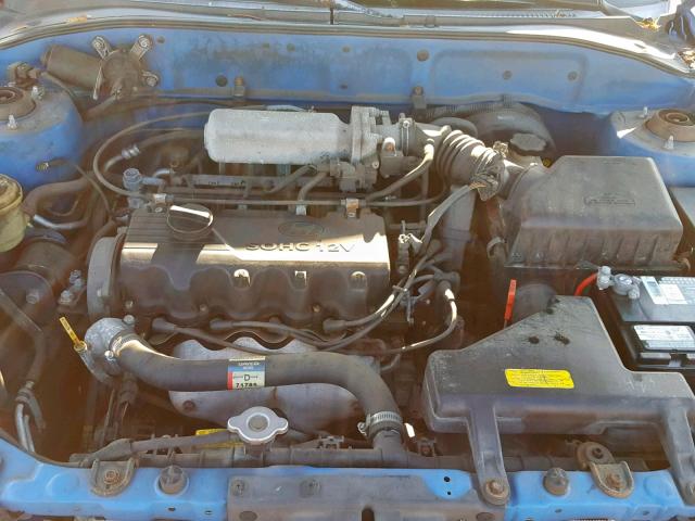 KMHCG45G9YU072739 - 2000 HYUNDAI ACCENT GL BLUE photo 7