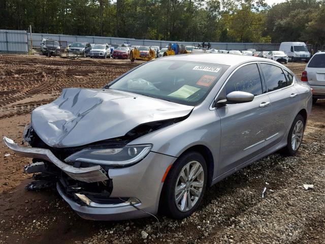 1C3CCCAB3FN616409 - 2015 CHRYSLER 200 LIMITE SILVER photo 2