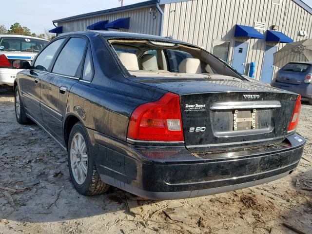 YV1TS59H041379721 - 2004 VOLVO S80 2.5T BLACK photo 3