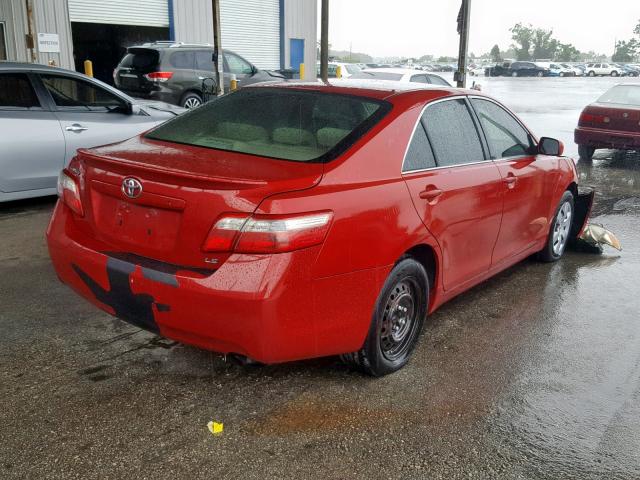 4T1BE46K17U111410 - 2007 TOYOTA CAMRY CE RED photo 4