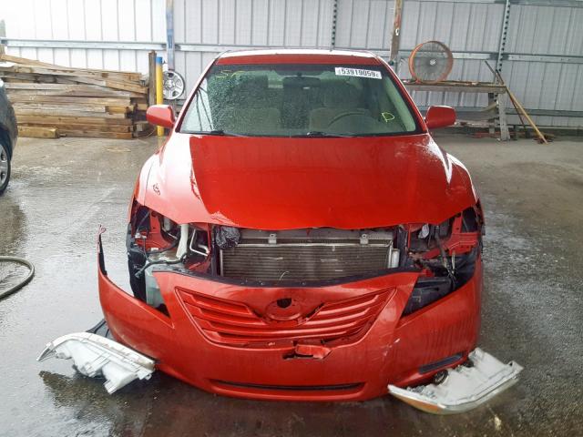 4T1BE46K17U111410 - 2007 TOYOTA CAMRY CE RED photo 9