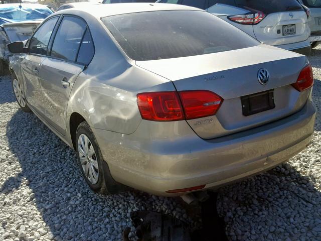 3VW2K7AJ7EM275093 - 2014 VOLKSWAGEN JETTA BASE TAN photo 3