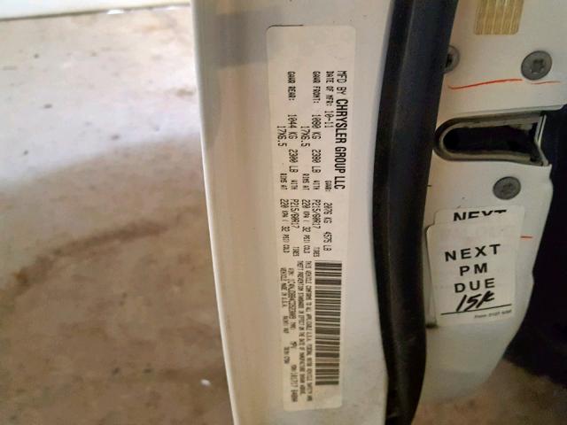 1C4NJDBB4CD523009 - 2012 JEEP COMPASS SP Blanc photo 10