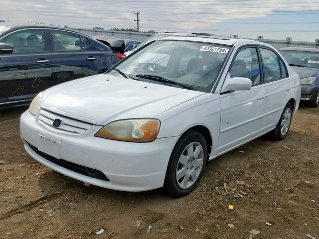 1HGES26761L072967 - 2001 HONDA CIVIC EX WHITE photo 2