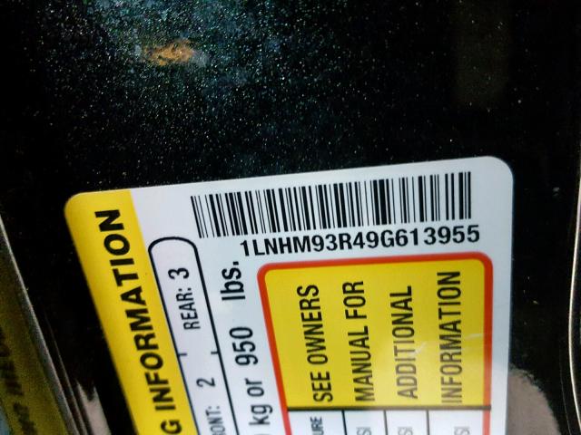 1LNHM93R49G613955 - 2009 LINCOLN MKS BLACK photo 10