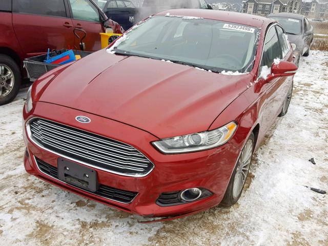 3FA6P0K93ER109535 - 2014 FORD FUSION TIT RED photo 2