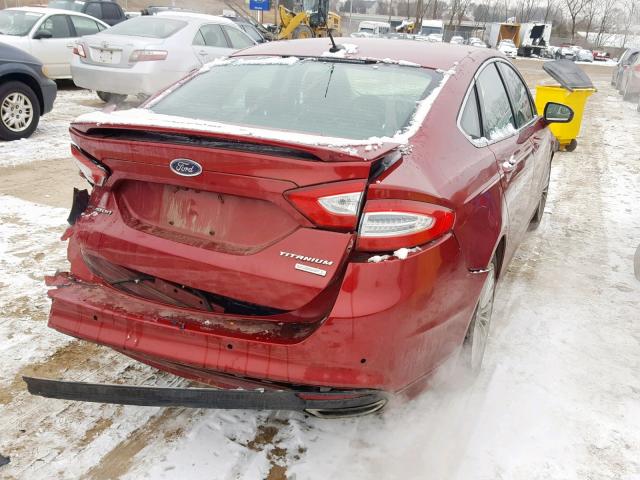 3FA6P0K93ER109535 - 2014 FORD FUSION TIT RED photo 4