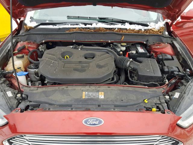 3FA6P0K93ER109535 - 2014 FORD FUSION TIT RED photo 7