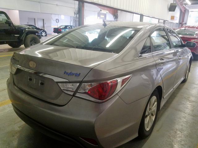 KMHEC4A49DA073370 - 2013 HYUNDAI SONATA HYB SILVER photo 4