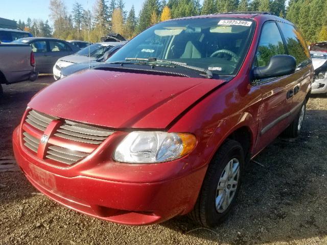 1D4GP25B55B256469 - 2005 DODGE CARAVAN SE RED photo 2