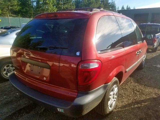 1D4GP25B55B256469 - 2005 DODGE CARAVAN SE RED photo 4