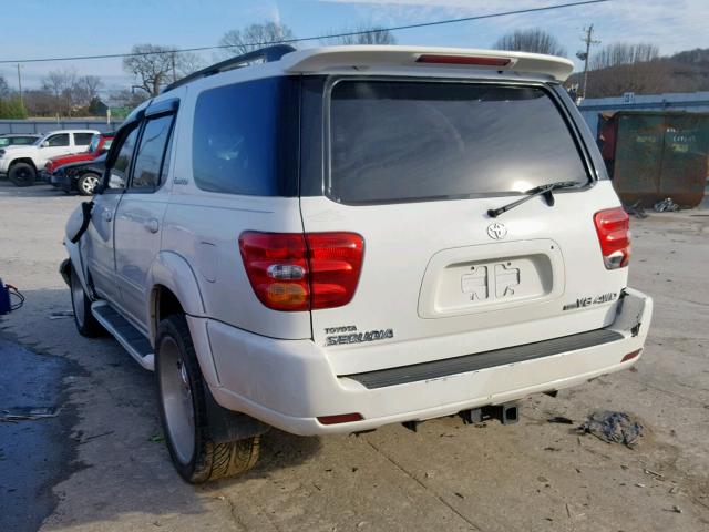 5TDBT48A24S228329 - 2004 TOYOTA SEQUOIA LI WHITE photo 3