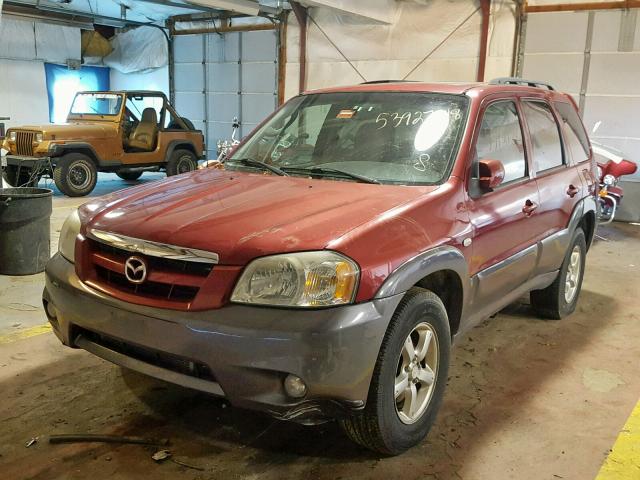 4F2CZ96115KM56785 - 2005 MAZDA TRIBUTE S MAROON photo 2