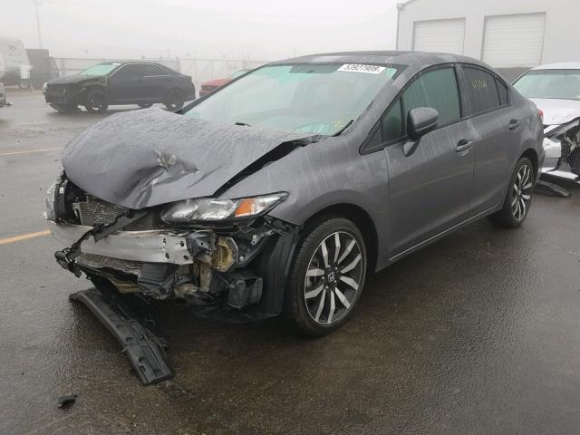 2HGFB2F94FH525736 - 2015 HONDA CIVIC EXL GRAY photo 2