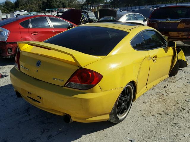 KMHHN65F56U190766 - 2006 HYUNDAI TIBURON GT YELLOW photo 4