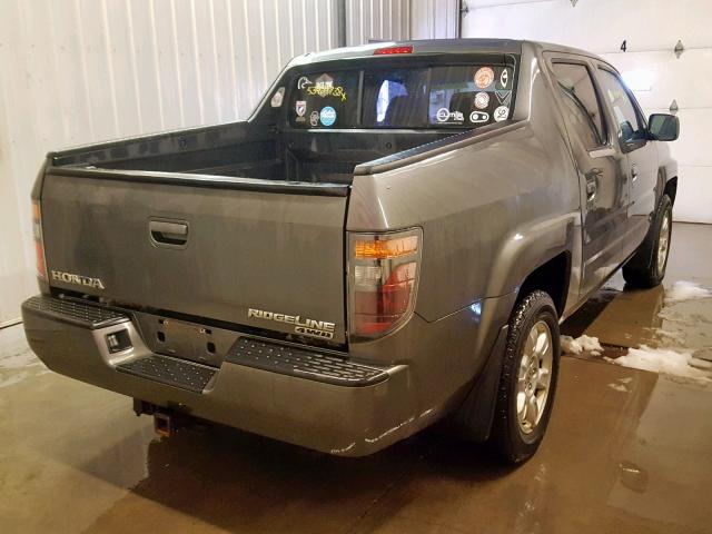 2HJYK16427H510235 - 2007 HONDA RIDGELINE GRAY photo 4