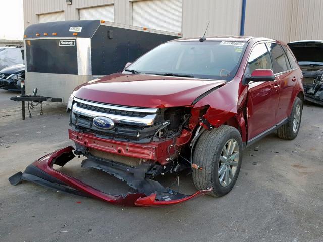 2FMDK3KC4EBB55866 - 2014 FORD EDGE LIMIT RED photo 2