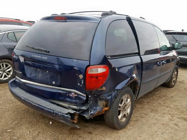 1D4GP45R64B574849 - 2004 DODGE CARAVAN SX BLUE photo 4