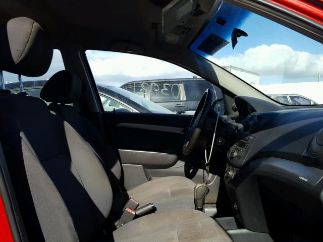 KL1TD56667B158360 - 2007 CHEVROLET AVEO BASE Қызыл фото 5