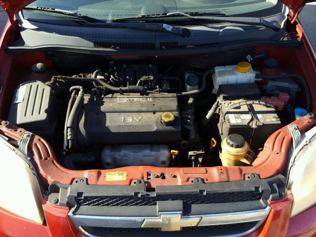 KL1TD56667B158360 - 2007 CHEVROLET AVEO BASE Қызыл фото 7