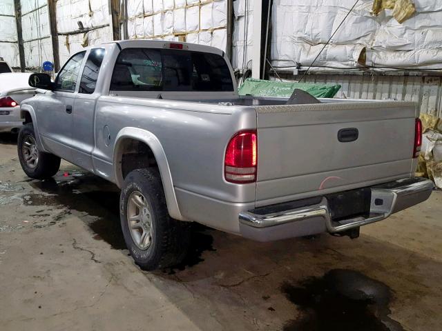 1D7HG42N84S558452 - 2004 DODGE DAKOTA SLT SILVER photo 3