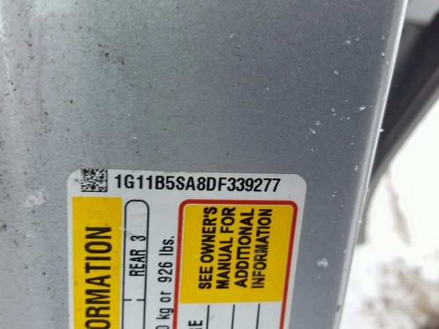 1G11B5SA8DF339277 - 2013 CHEVROLET MALIBU LS SILVER photo 10