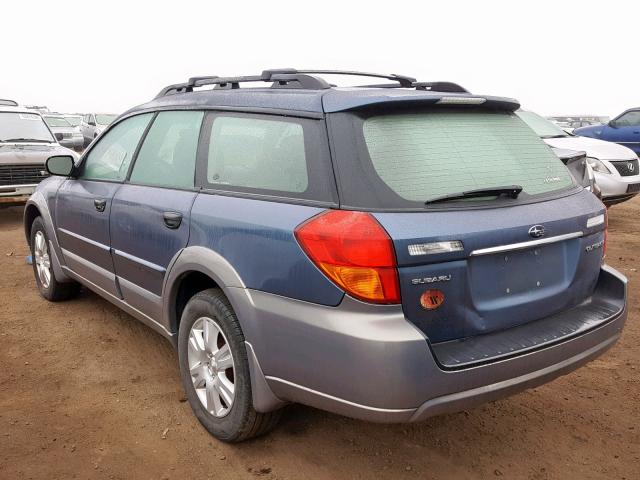 4S4BP61C057365191 - 2005 SUBARU LEGACY OUT BLUE photo 3