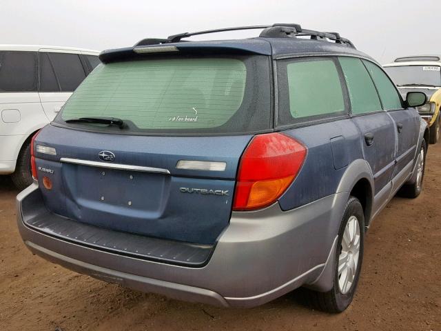 4S4BP61C057365191 - 2005 SUBARU LEGACY OUT BLUE photo 4