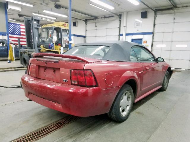 1FAFP4441YF153284 - 2000 FORD MUSTANG RED photo 4