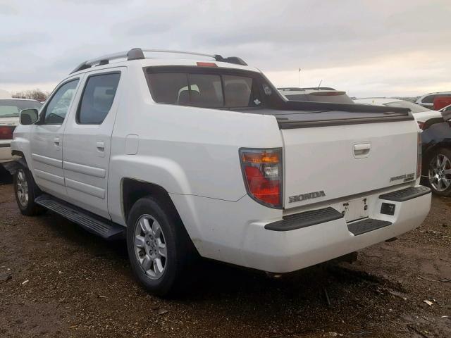 2HJYK16447H503058 - 2007 HONDA RIDGELINE WHITE photo 3